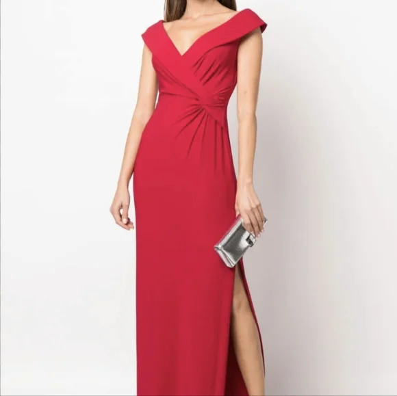 Ralph Lauren | Dresses | Ralph Lauren Red Portrait Collar Long Red Gown  Size 4 | Poshmark
